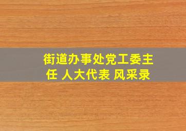 街道办事处党工委主任 人大代表 风采录